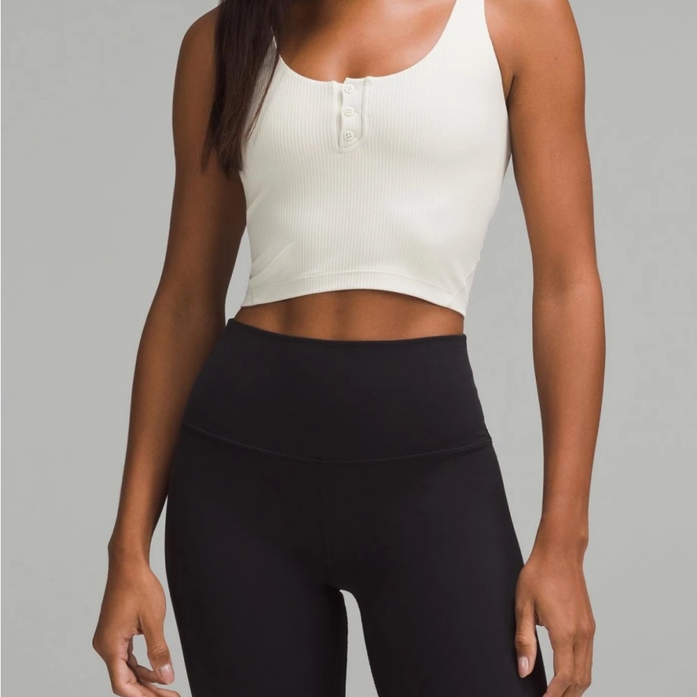 NWT Lululemon Athletica White Ribbed Tank Top in Bone